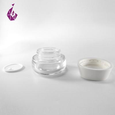 China Skin Care Cream Factory Supply Transparent Containers Cosmetic Packaging Empty Glass Jar 60ml For Eye Cream for sale