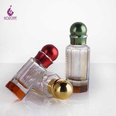 China 3ml 6ml 12ml Perfume Glass Essential Oil Cosmetic Empty Bottles Attar Crystal Glass Bottle Arabian Oud for sale