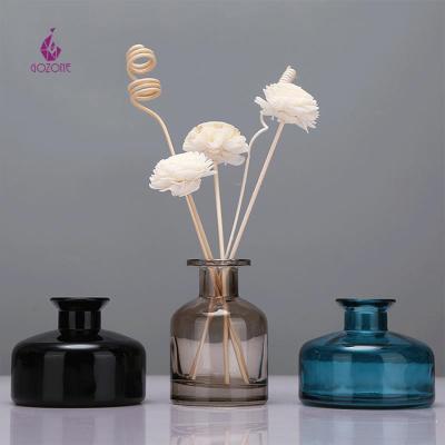 China Gift & Craft 130Ml 250Ml Glass Black Car Diffuser Refillable Bottle For Perfume for sale