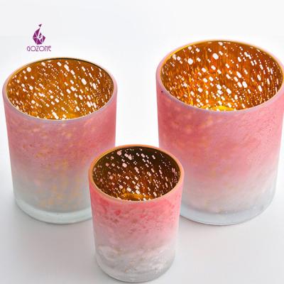 China Gift & Small Empty Craft Transparent Clear Borosilicate Round Candle Vessels Container Glass Jar for sale