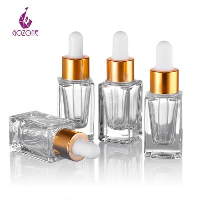 China Wholesale Cosmetic Personal Care Quadrate Bottle Dropper Square 10ml Dropper Bottle For Essence for sale