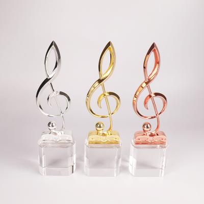 Κίνα Health Care Institute Custom Engraving Gold Metal Musical Note Plaque Glass Musical Note Awards Silver Bronze Crystal Trophy MH-NJ00663 προς πώληση