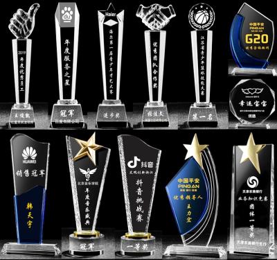 China Europe High Grade Shape White K9 Trophy Cheap Custom Glass Trophies Crystal Award Crystal Glass Awards for sale