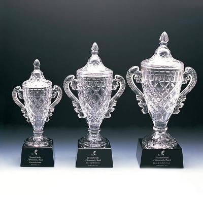 China Europe Wholesale Customized Shining Crystal Glass Cup Award And Trophy For Sports Champions for sale