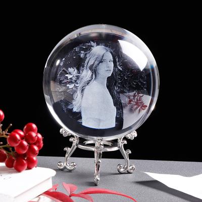 China Europe crystal photo transparent solid glass k9 crystal ball for sale/laser Crystal Ball Paperweight of sphere/2D 3D crystal ball for sale