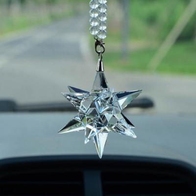 China Europe and America Christmas Tree Decoration Crystal Glass Snowflake Car Decoration Transparent Car Souvenir for sale