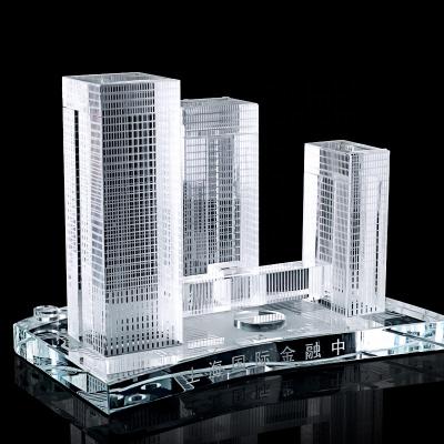 China Luxury Europe People Crafts Souvenir 3D Crystal Crystal Crafts Custom Architectural Glass Model for sale