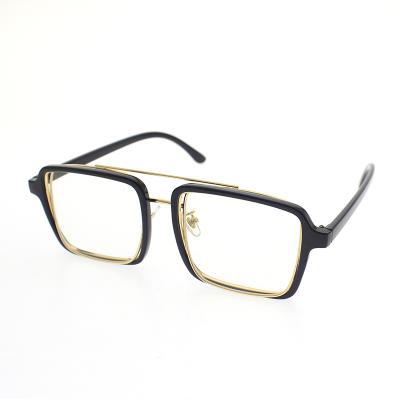 China Anti-blue optical glasses think of the future glasses, double bridge Anti-blue glasses, metal computer plastic combination glasses for sale