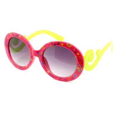 China Children's Sunglasses Girl's Round Frame Flower Pattern Children's Sunglasses for sale