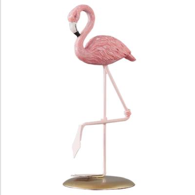 China Novelty Nordic style living room stand flamingo table bird open resin ornaments ZGJ-0038 for sale