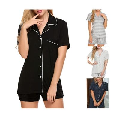 China QUICK DRY 2pcs Set Short Sleeve Summer Women Casual Pajamas With Short Pants ZGJ-0271 for sale