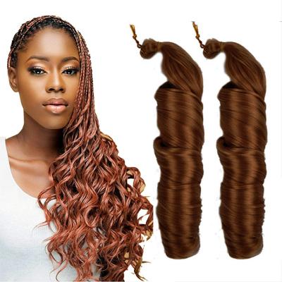 China Looose Wave 24Inch Loosely Spirals Loose Wave Crochet Attachment French Expression Curl Hair Extension Wave Braiding Wavy Braiding Hair for sale