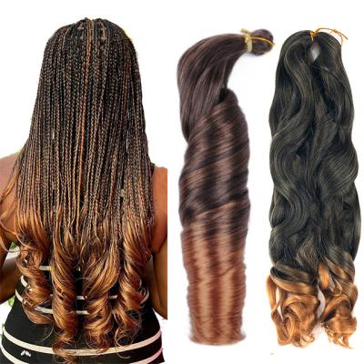 China Looose Wave 24Inch Loosely Spiral French Expression Curl Hair Extension Passion Twist Crochet Braiding Attachment For Hair Braids for sale