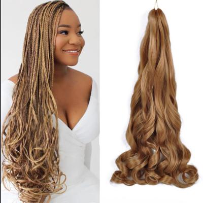 China Looose Wave Synthetic Loose Wave Hair Braiding Extensions Spiral Curls Crochet Hair Pre Stretched French Curls Ombre Braid Hair For Braids for sale