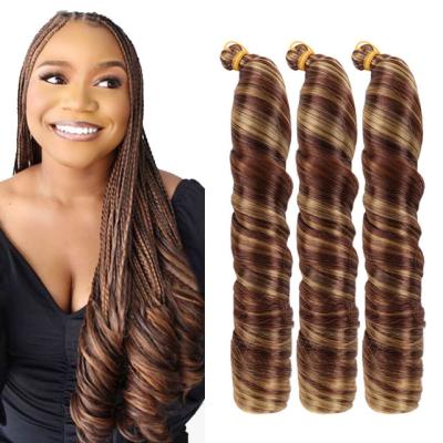 China Synthetic French Curly Loose Wave Curly Loose Curly Loose Wave Crochet Braids Prestretched Expression Crochet Looose Wave Spiral Hair Braiding Extensions for sale