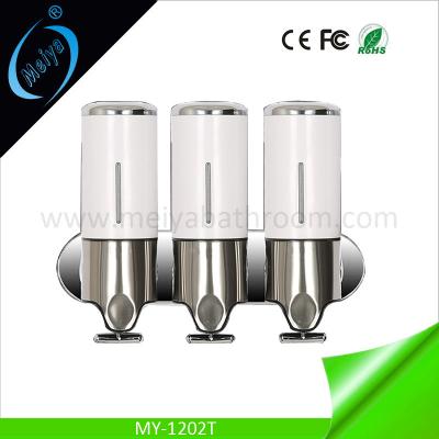 China wall mounted triple manual soap dispenser for bathroom for sale