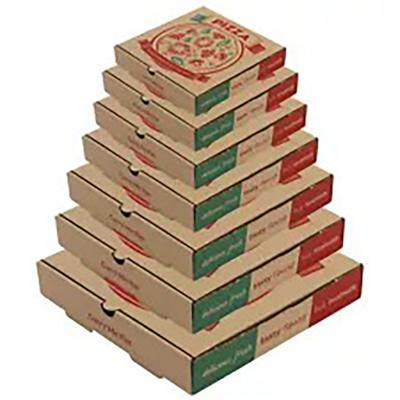 China Recycled Materials Caixas Para Custom Printing Pizzas 9 10 11 12 14 18 Inch Burger Pizza Boxes Flute Corrugated Pizza Packing Box for sale