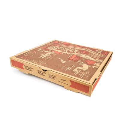 China Recycled Materials Caixas Para Custom Printing Pizzas 9 10 11 12 14 18 Inch Burger Pizza Boxes Flute Corrugated Pizza Packing Box for sale