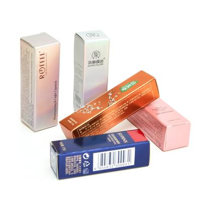 China Recycled Materials Colorful Lipstick Shape And Logo Custom Paper Box Lip Gloss Packaging Box For Cosmetics for sale