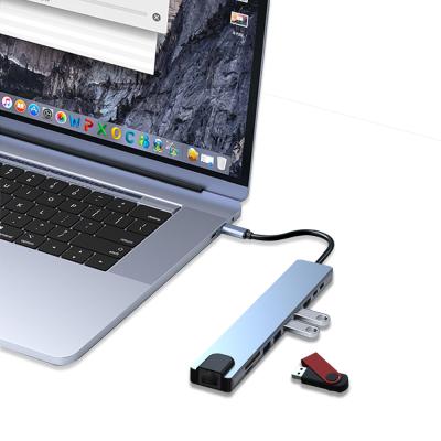 China Video Output+Charging+Data Transfer+Card Reader 10 In 1 Type C Hub 4 Port Splitter 2.0 Usb 3.0 Hub Converter Otg Adapter Left Cable For Laptop Notebook Accessories macbook pro pc laptop for sale