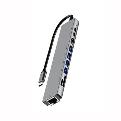 China Output+Charging+Data Transfer+Card Aluminum Alloy Video Reader 10 In 1 Usb 3.0 PD Hub Port Charging Usb 4 Type C 4 Port C To Dock USB-C Hub Adapter 'Ethernet for Ipad pro for sale