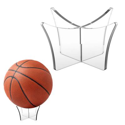 China Europe Sports Ball Display Storage Rack Basketball Soccer Volleyball Soccer Ball Clear Ball Holder Acrylic for sale