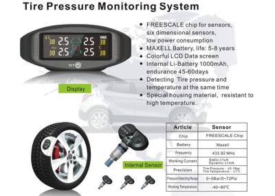 China Van de de Banddruk van voertuigtpms het Controlesysteem met de Interne Sensorenlcd Vertoning van het Schermgegevens Te koop