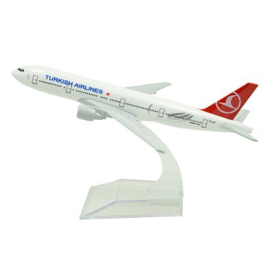 China Diecast Model Civil Aircraft Mode 1:400 16cm Turkish Airlines Boeing B777 Metal Passenger Plane Toy Die Cast Customization Flat Model for sale