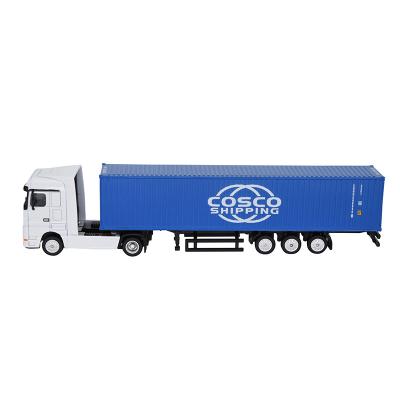 China Business Gift 1:87 Scale Metal Shipping Container Truck Model COSCO 40GP Miniature Business Gift Home Decoration Collection OEM Customized for sale