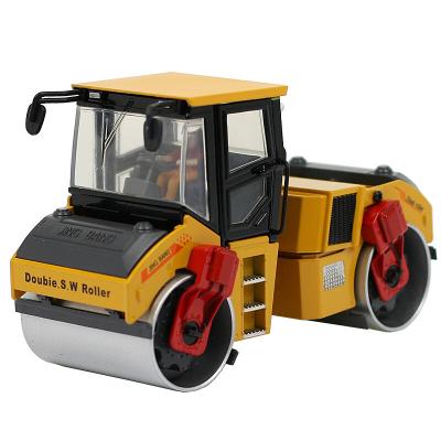 China Die Cast Steel Model Toy 1:50 Scale Metal Road Roller Truck Die Cast Steel Double 3 Colors Engineering Vehicle Model OEM Customized for sale