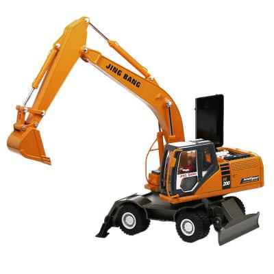 China Diecast Toy 1:50 Scale Metal Wheel Excavator Die Cast Model Toy 3 Colors Engineering Vehicle Model Truck Toy OEM Customized for sale