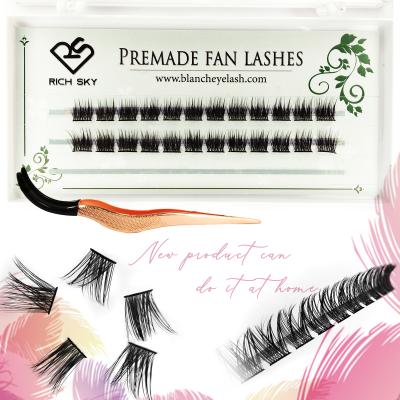 China Natural Precut Group Diy Lash Kits Customizedself Segment Eyelashes Heat Bonded Lashes Diy Lash Extensions Premade Kit for sale