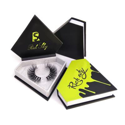 China Natural Wholesale Handmade Long 5D Mink Eyelashes And Packaging Box With False Lashes Made Ni Porcelain for sale