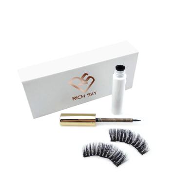 China Wholesale best quality natural 3d long eyelashes and magnetic eyeliner with box packaging magnetic lashes for sale