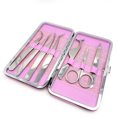 China Anti Magnetic Stainless Steel Eyelash Extension Tweezers Set For Volume Eyelash for sale