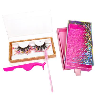 China Wholesale Clean Natural Feeling Christmas Eyelashes Luminous Custom Brand Packaging Splashes Fluorescent Highlights New Year Eyelash for sale