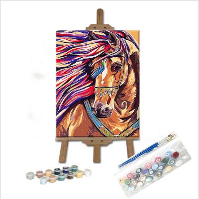 China Professional DIY Craft Design Horse Painting Oil Abstract Modern Digital Living Room Horse Digital Painting for sale