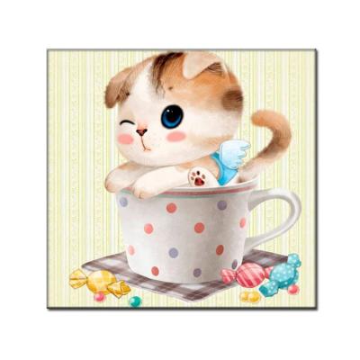 China New Product Customization Diy Cute Cartoon Series Custom Animal Mug Cat Crystal Rhinestone Diamond Embroidery Paintings for sale