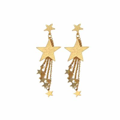 China Female 2020 new net red temperament fashionable Five-pointed earrings simple new year star tassel earrings for sale