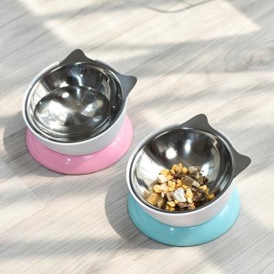 China Best Sustainable Cat Bowl Dog Food Water Functional Slant Bowl For Pet for sale