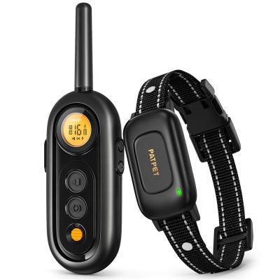 China Amazon PATPET 3 Modes Dog Training Collar Dog Training Collar Safe Rechargeable Rechargeable Electric Shock Collar Viable With Remote for sale