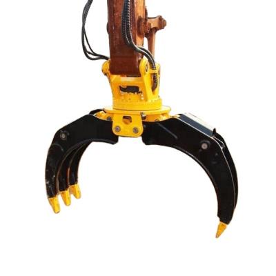 China High Quality Hydraulic Excavator Grab Attachment Hydraulic Excavator Rotating Wood Grapple for sale