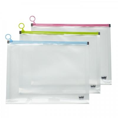 China Custom logo transparent PVC zipper pull bag security zipper lock bag transparent clear plastic bag for folder for sale