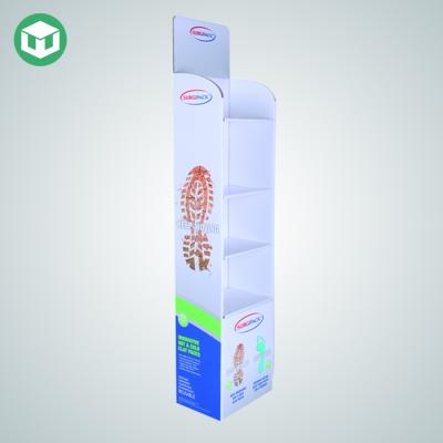 China Cardboard Video Merchandising Free Standing Corrugated Mattress Display Rack For Promotion for sale