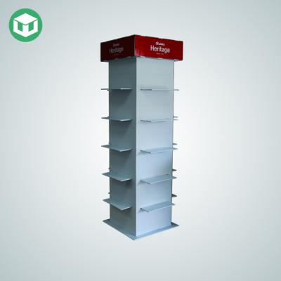 China Cardboard Four Sided Corrugated Shoes Stand Up Display , Cardboard Display Tower for sale