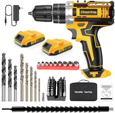 China Factory Discount Electric Power Drill+Impact Driver 48V Brushless Cordless Drill Combo 2022 Battery Sets with Battery and Quick Charger for sale