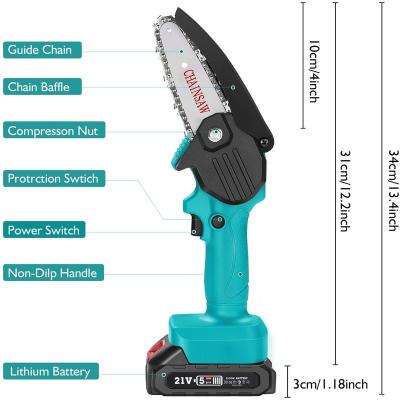 China Hot Selling 4/6 Inch 20v Brushless Chainsaw Anti-skid Seghe Chainsaw Mini Electric Cordless Pruning Chainsaw Mini With Rechargeable Battery for sale