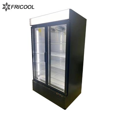 China Single-Temperature Supermarket Beverage Two Doors Showcase Beverage Showcase Refrigeration Equipment With CE/ETL for sale