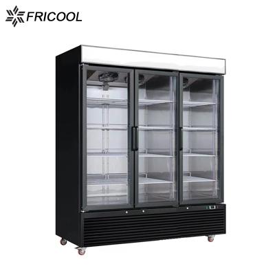 China Hot-selling Single-temperature Glass Three Door Refrigeration Drinks Showcase With CE/ETL for sale