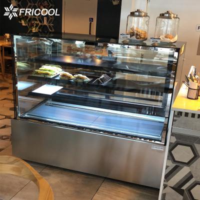 China Single-temperature New Style Rectangular Glass Door Cake Display Refrigerator with CE/ETL for sale